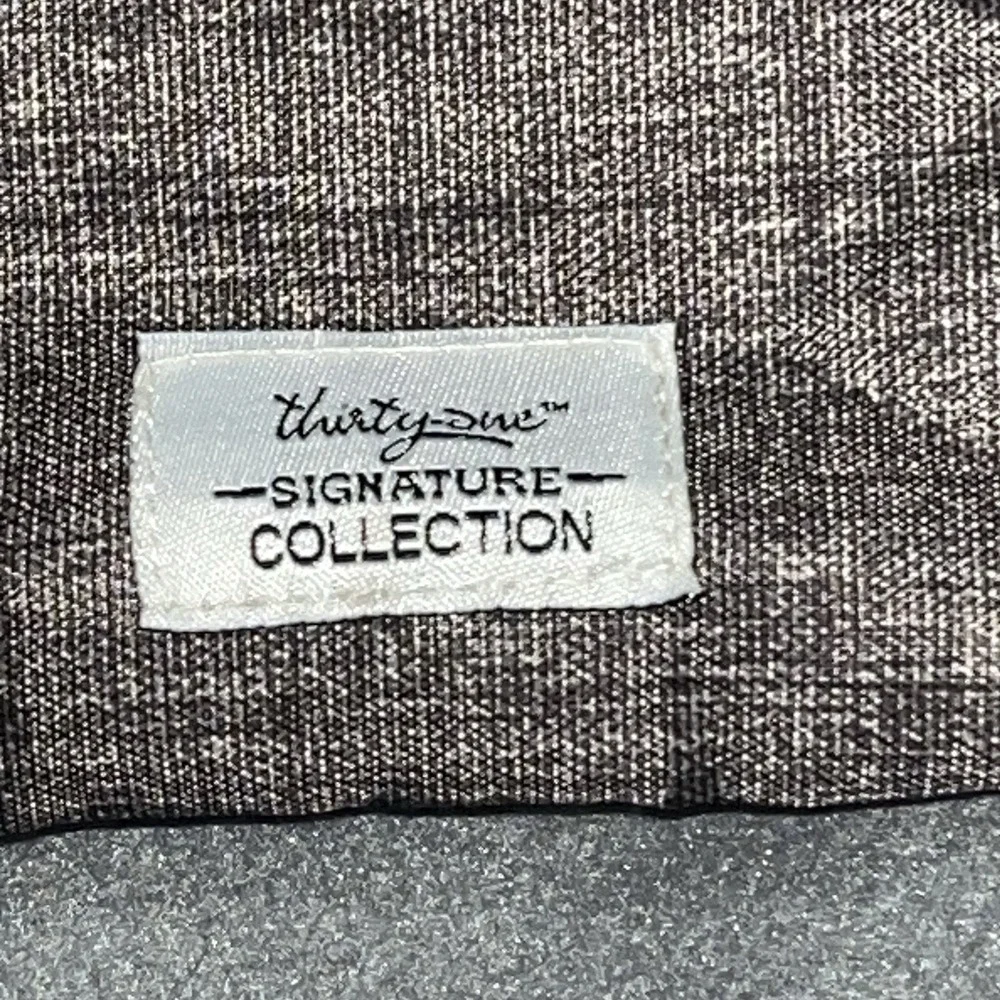 Thirty-One Cinch Sac Bag Drawstring Backpack Charcoal Gray